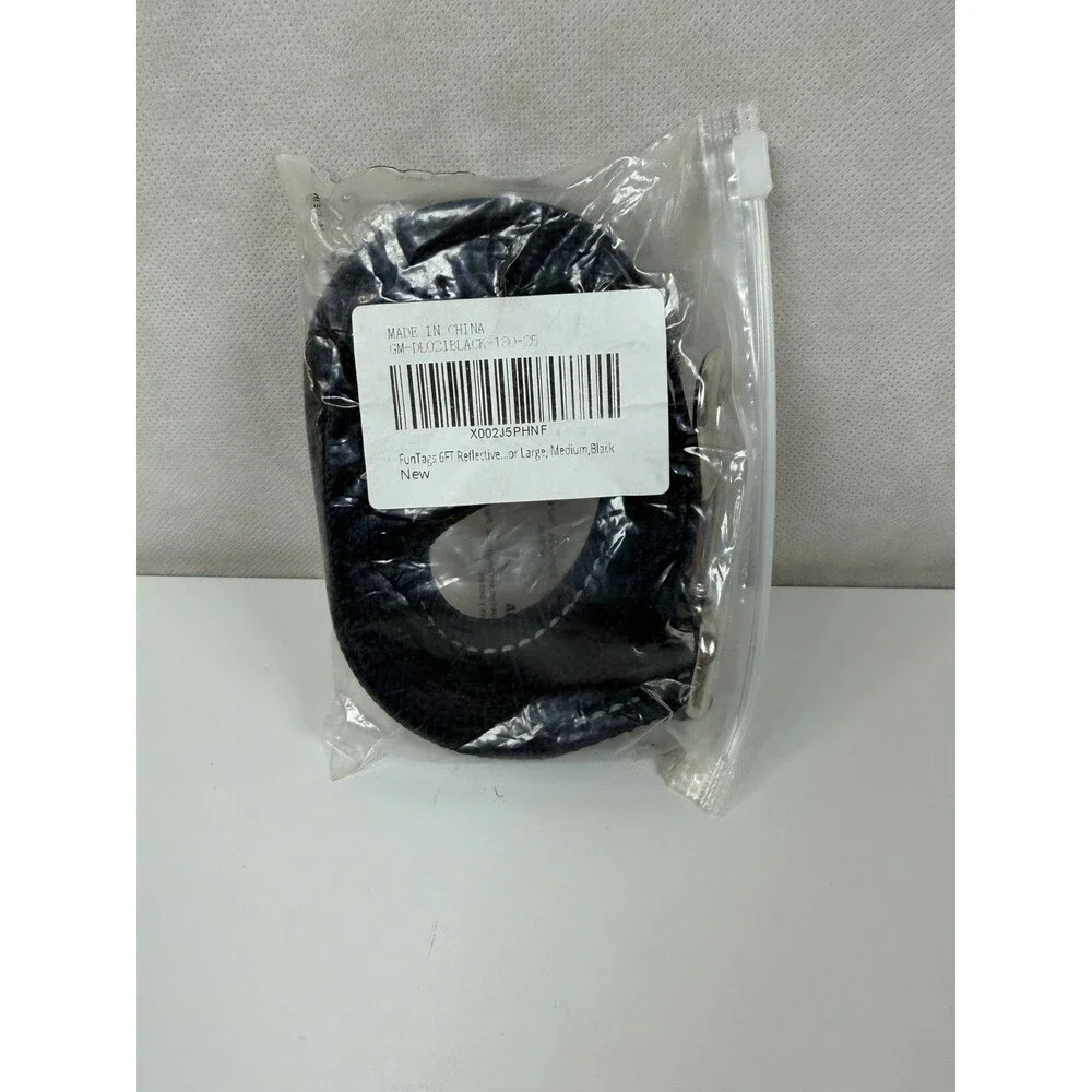 FunTags 6FT Reflective Dog Leash Black Heavy Duty Nylon Lead Padded Handle New